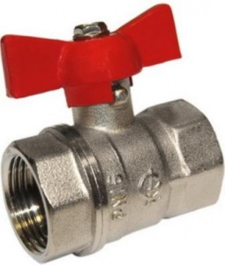 Кран шаровой ВР 3/4" (Ду20) бабочка СТАНДАРТ 230 никель ГАЛЛОП