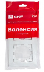 Рамка 2-местная белая Валенсия EKF